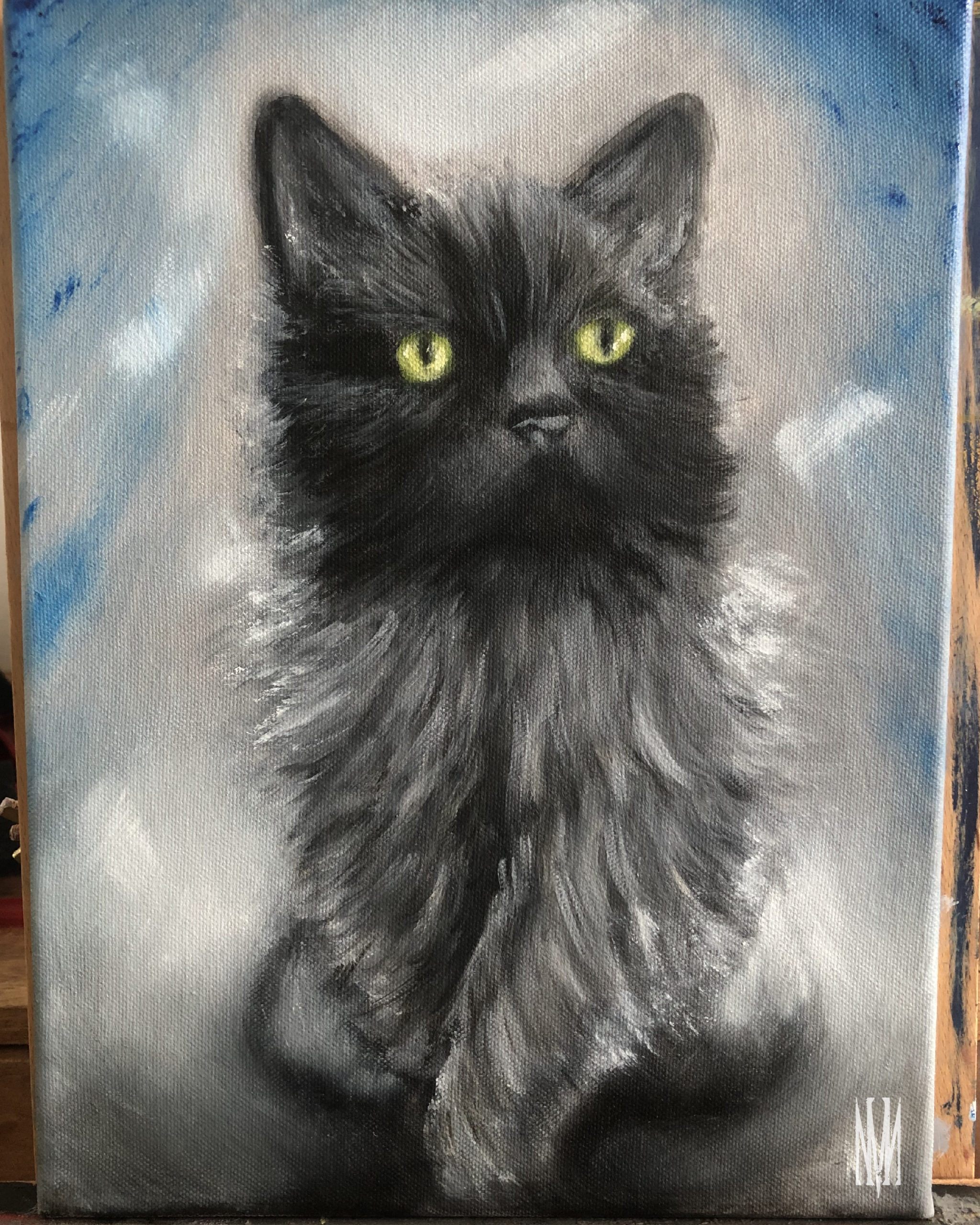 Cat oil painting Timelapse